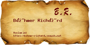 Böhmer Richárd névjegykártya