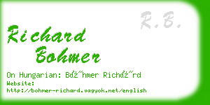 richard bohmer business card